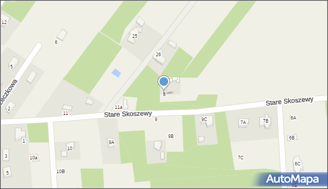 Stare Skoszewy, Stare Skoszewy, 8, mapa Stare Skoszewy