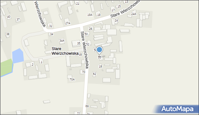 Stare Wierzchowiska, Stare Wierzchowiska, 55, mapa Stare Wierzchowiska