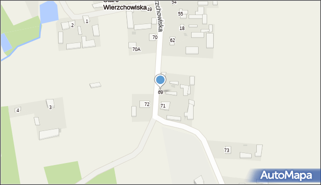 Stare Wierzchowiska, Stare Wierzchowiska, 69, mapa Stare Wierzchowiska