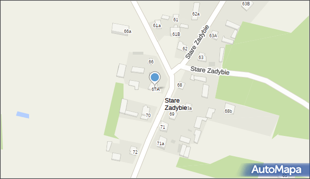 Stare Zadybie, Stare Zadybie, 67A, mapa Stare Zadybie