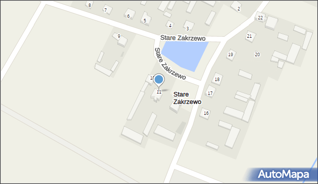 Stare Zakrzewo, Stare Zakrzewo, 11, mapa Stare Zakrzewo