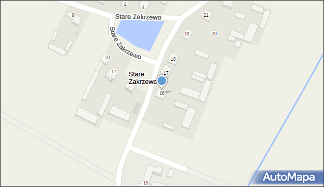 Stare Zakrzewo, Stare Zakrzewo, 16, mapa Stare Zakrzewo