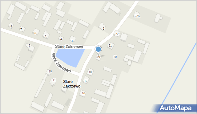 Stare Zakrzewo, Stare Zakrzewo, 19, mapa Stare Zakrzewo