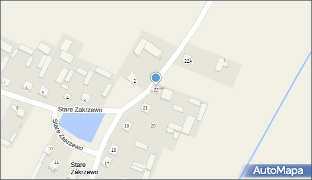 Stare Zakrzewo, Stare Zakrzewo, 22, mapa Stare Zakrzewo