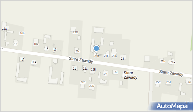 Stare Zawady, Stare Zawady, 23b, mapa Stare Zawady