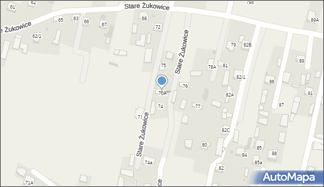Stare Żukowice, Stare Żukowice, 70A, mapa Stare Żukowice