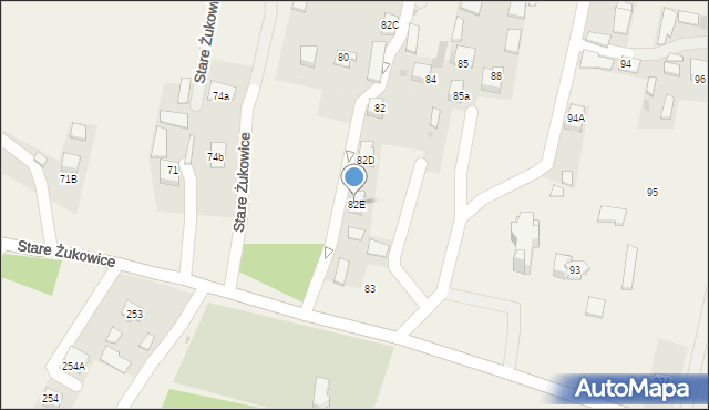 Stare Żukowice, Stare Żukowice, 82E, mapa Stare Żukowice