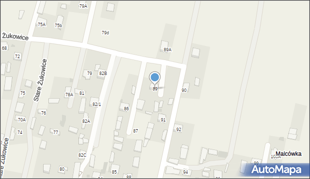 Stare Żukowice, Stare Żukowice, 89, mapa Stare Żukowice