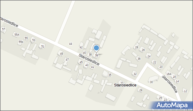 Starosiedlice, Starosiedlice, 34, mapa Starosiedlice