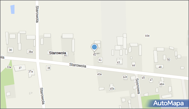 Starowola, Starowola, 42, mapa Starowola