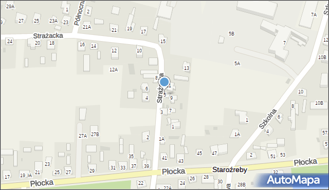 Staroźreby, Strażacka, 5, mapa Staroźreby