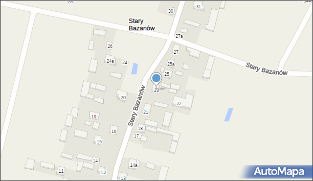 Stary Bazanów, Stary Bazanów, 23, mapa Stary Bazanów