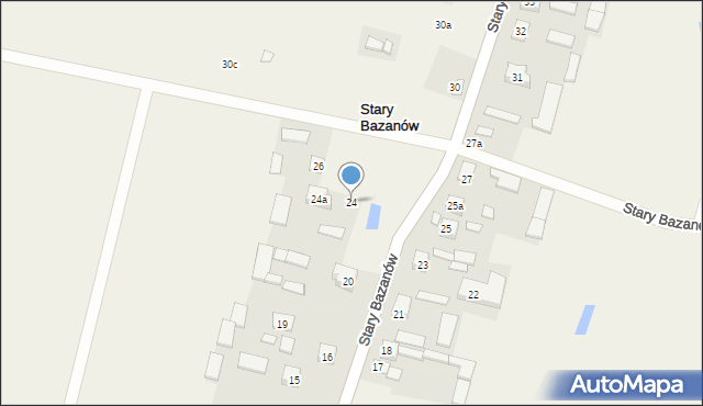 Stary Bazanów, Stary Bazanów, 24, mapa Stary Bazanów