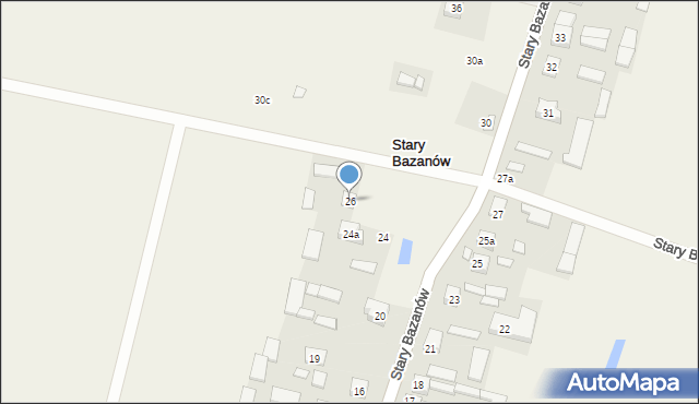 Stary Bazanów, Stary Bazanów, 26, mapa Stary Bazanów