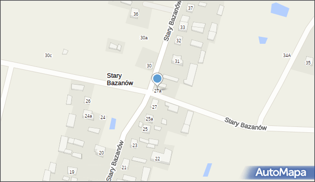 Stary Bazanów, Stary Bazanów, 27a, mapa Stary Bazanów