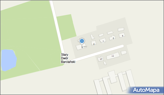 Stary Dwór Barciański, Stary Dwór Barciański, 9, mapa Stary Dwór Barciański