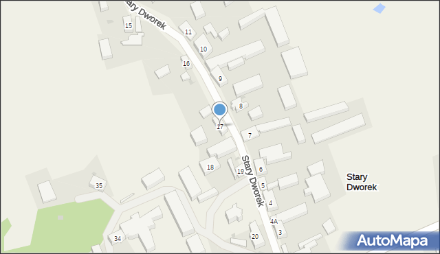 Stary Dworek, Stary Dworek, 17, mapa Stary Dworek