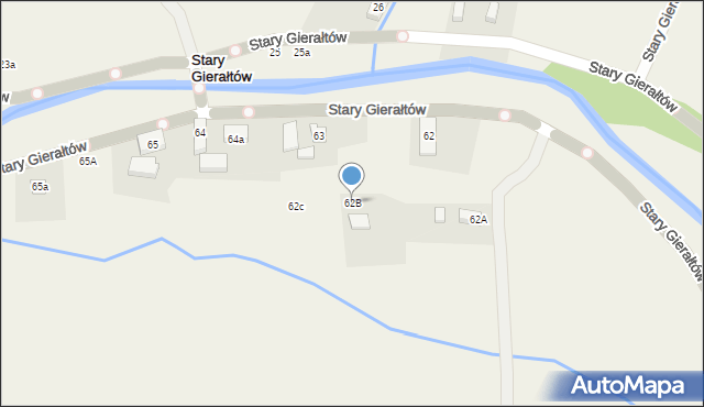 Stary Gierałtów, Stary Gierałtów, 62B, mapa Stary Gierałtów