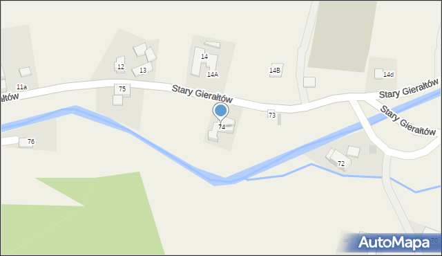 Stary Gierałtów, Stary Gierałtów, 74, mapa Stary Gierałtów