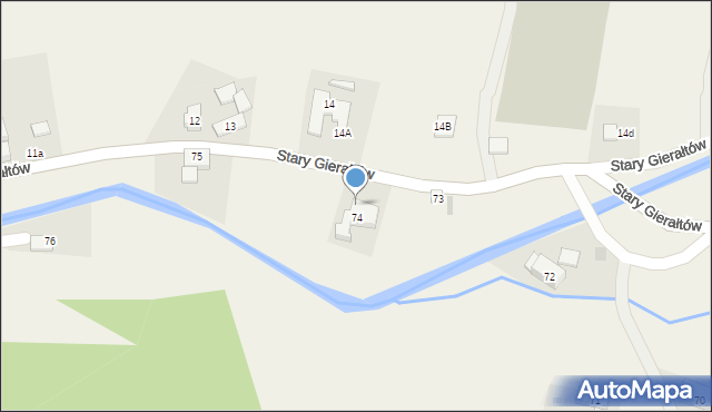 Stary Gierałtów, Stary Gierałtów, 74a, mapa Stary Gierałtów