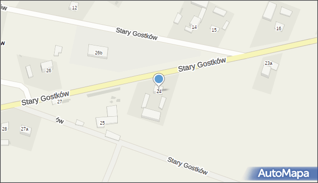 Stary Gostków, Stary Gostków, 24, mapa Stary Gostków