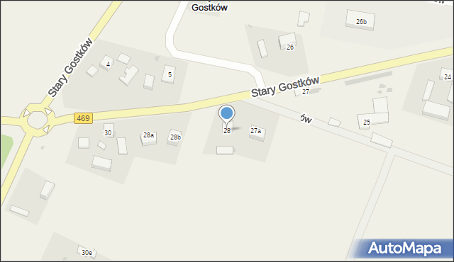 Stary Gostków, Stary Gostków, 28, mapa Stary Gostków