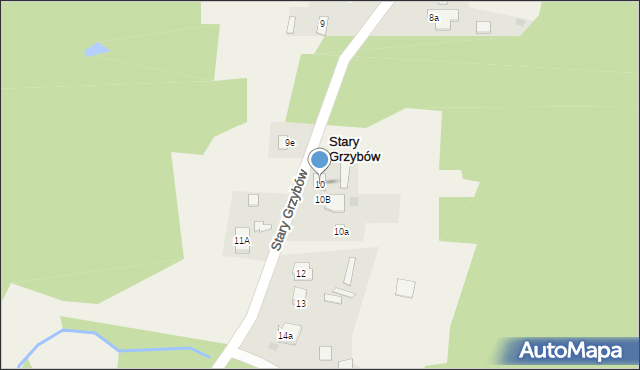 Stary Grzybów, Stary Grzybów, 10, mapa Stary Grzybów