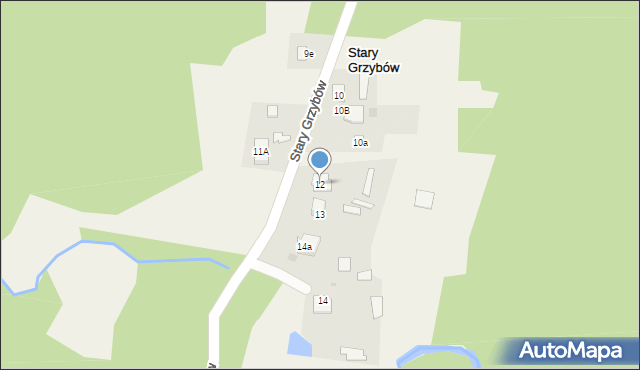 Stary Grzybów, Stary Grzybów, 12, mapa Stary Grzybów