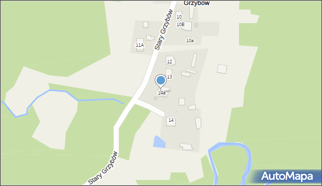 Stary Grzybów, Stary Grzybów, 14a, mapa Stary Grzybów