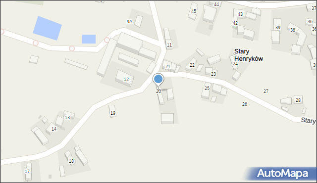 Stary Henryków, Stary Henryków, 20, mapa Stary Henryków