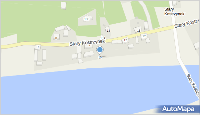 Stary Kostrzynek, Stary Kostrzynek, 10, mapa Stary Kostrzynek