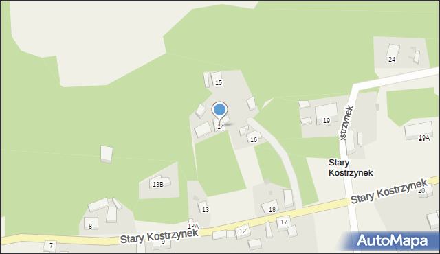 Stary Kostrzynek, Stary Kostrzynek, 14, mapa Stary Kostrzynek