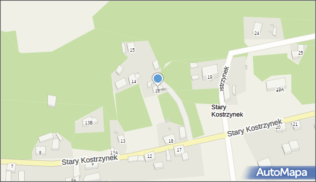 Stary Kostrzynek, Stary Kostrzynek, 16, mapa Stary Kostrzynek