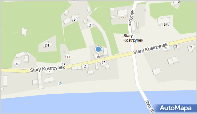 Stary Kostrzynek, Stary Kostrzynek, 18, mapa Stary Kostrzynek