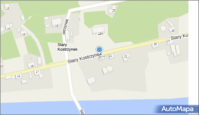 Stary Kostrzynek, Stary Kostrzynek, 20, mapa Stary Kostrzynek