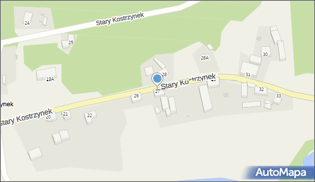 Stary Kostrzynek, Stary Kostrzynek, 27, mapa Stary Kostrzynek