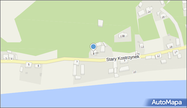 Stary Kostrzynek, Stary Kostrzynek, 8, mapa Stary Kostrzynek