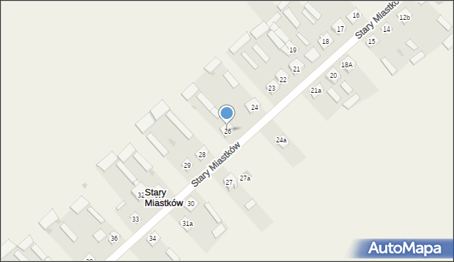 Stary Miastków, Stary Miastków, 26, mapa Stary Miastków