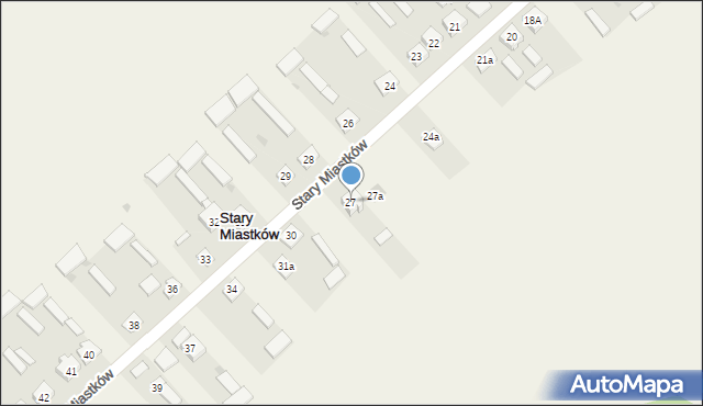 Stary Miastków, Stary Miastków, 27, mapa Stary Miastków
