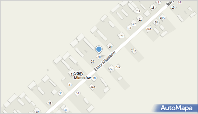 Stary Miastków, Stary Miastków, 28, mapa Stary Miastków