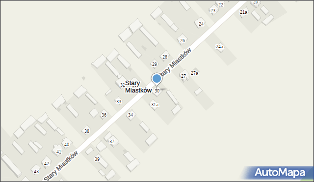 Stary Miastków, Stary Miastków, 30, mapa Stary Miastków
