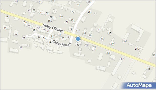 Stary Olesiec, Stary Olesiec, 74, mapa Stary Olesiec