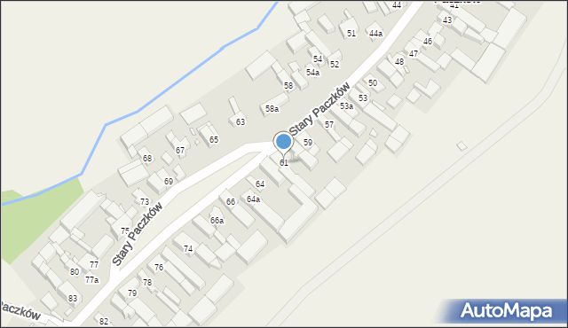 Stary Paczków, Stary Paczków, 61, mapa Stary Paczków
