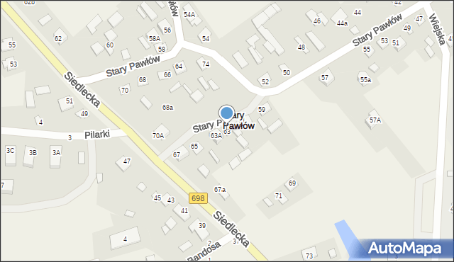 Stary Pawłów, Stary Pawłów, 63, mapa Stary Pawłów