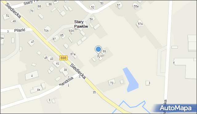 Stary Pawłów, Stary Pawłów, 71, mapa Stary Pawłów