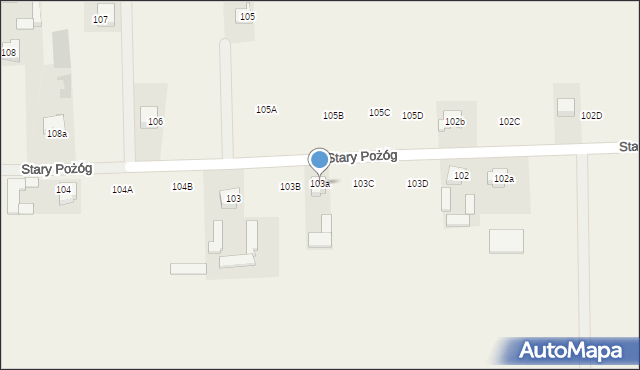 Stary Pożóg, Stary Pożóg, 103a, mapa Stary Pożóg