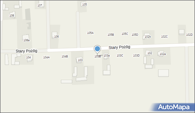 Stary Pożóg, Stary Pożóg, 103B, mapa Stary Pożóg
