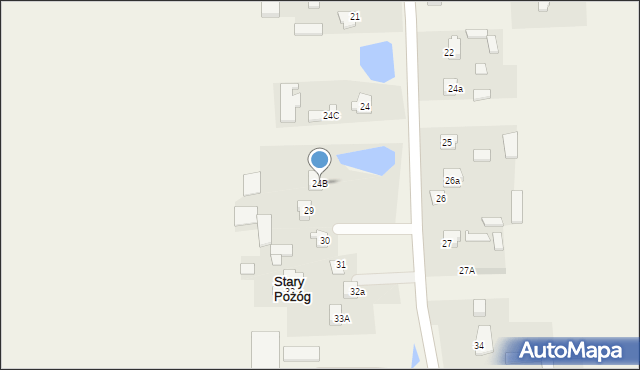 Stary Pożóg, Stary Pożóg, 24B, mapa Stary Pożóg