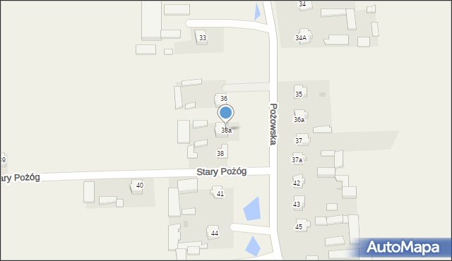 Stary Pożóg, Stary Pożóg, 38a, mapa Stary Pożóg