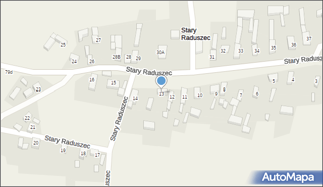 Stary Raduszec, Stary Raduszec, 13, mapa Stary Raduszec